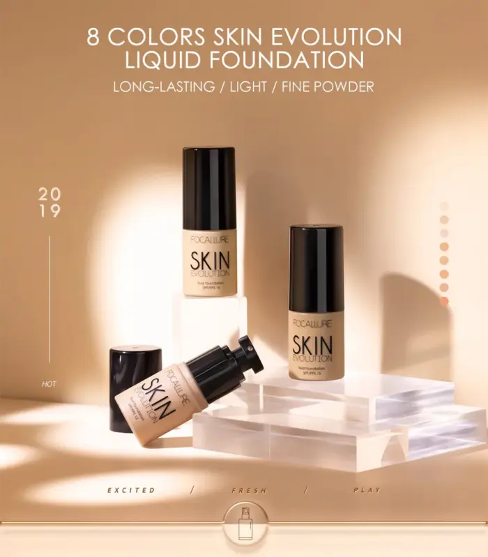 Focallure Base Face Liquid Foundation Cream Full Coverage Concealer Oil-control Moisturizing Foundation Cream Makeup For Women - Image 15
